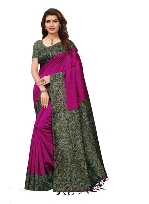 Magenta, Multi Color  Art Silk Saree only in Bigswipe