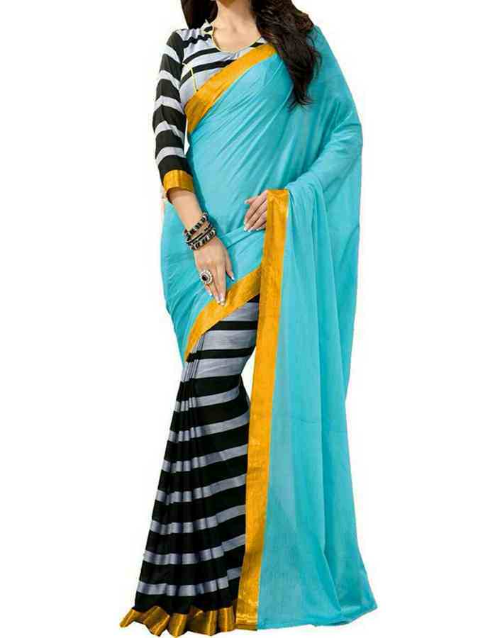 Multicolored Striped Bhagalpuri Art Silk Saree only in Bigswipe