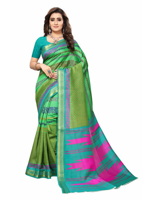 Green, Multi Color  Art Silk Saree only in Bigswipe