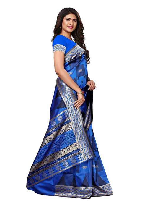 Blue, Black Color Poly Silk Saree only in Bigswipe