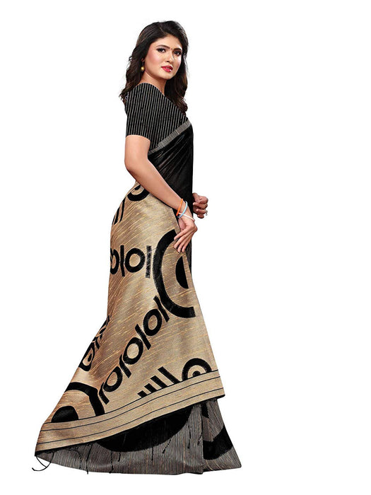 Black Color Tussar Silk (Art Silk) Saree only in Bigswipe