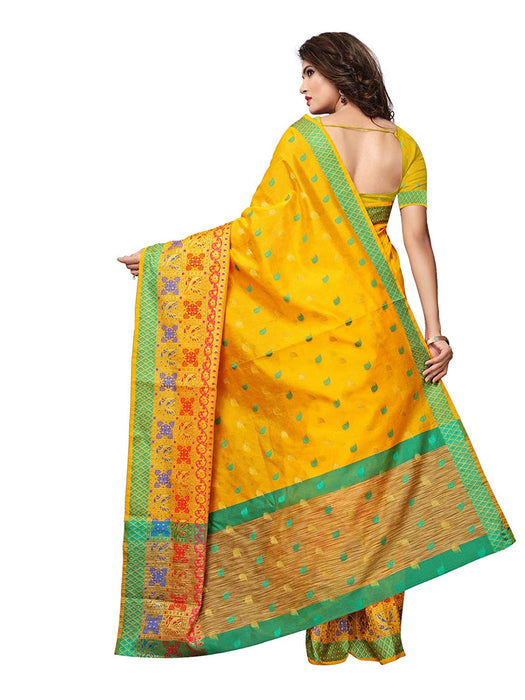 Yellow Color Chanderi Silk Saree