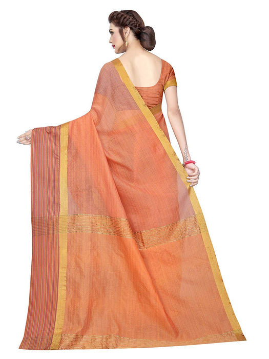 Orange Color Poly Silk Saree only in Bigswipe