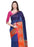 Navy Blue Color Tussar Silk (Poly Silk) Plain Work Saree only in Bigswipe