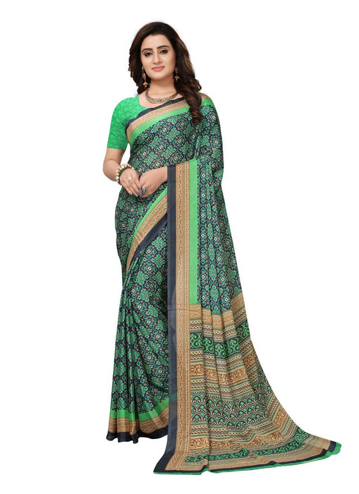 Green, Multi Color  Georgette Saree only in Bigswipe