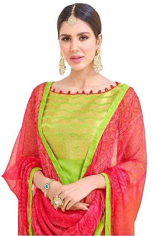 Green And Pink Salwar Material only in Bigswipe