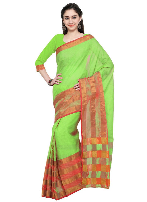 Green Color Cotton Silk Saree only in Bigswipe