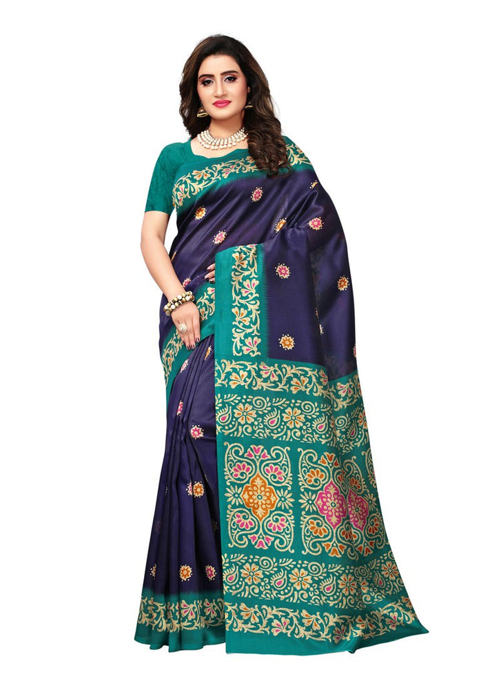 Blue Color  Poly Silk Saree only in Bigswipe