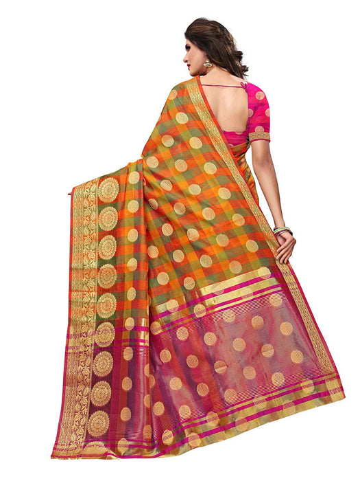 Multi Color Chanderi Silk Saree only in Bigswipe