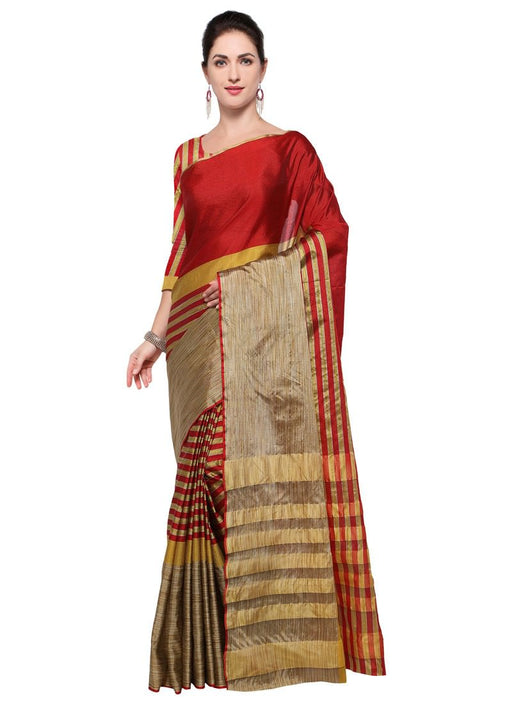 Maroon,Beige Color Poly Silk Saree only in Bigswipe