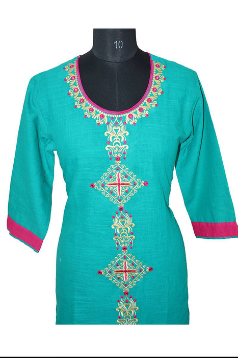 Cotton Slub Embroidery Kurti only in Bigswipe