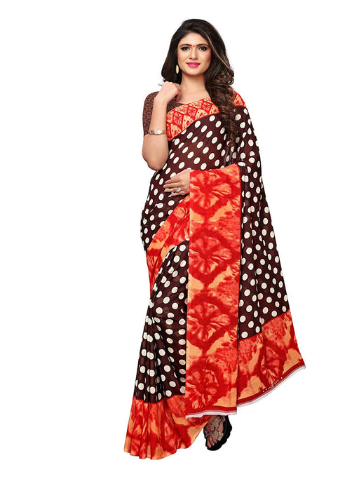 Brown, Red, Multi Color Georgette Saree only in Bigswipe