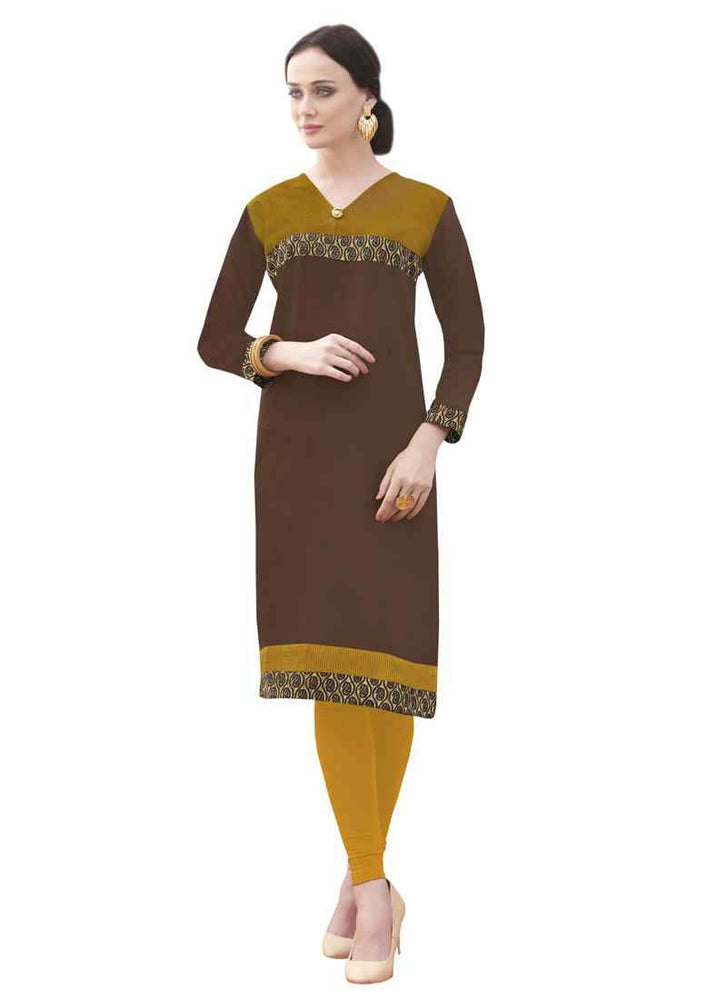 Brown Color N/A Cotton Kurti only in Bigswipe