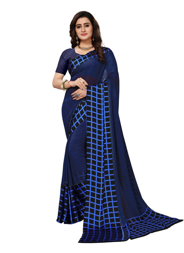 Blue, Black Color  Georgette Saree only in Bigswipe