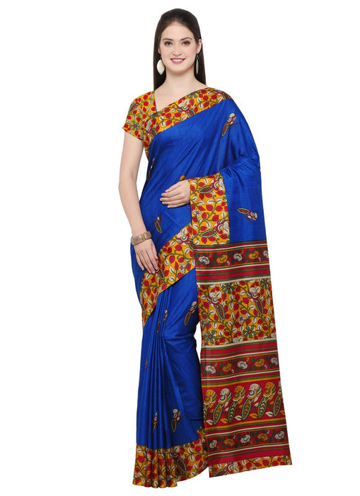 Blue,Multi Color Tussar Silk Saree only in Bigswipe