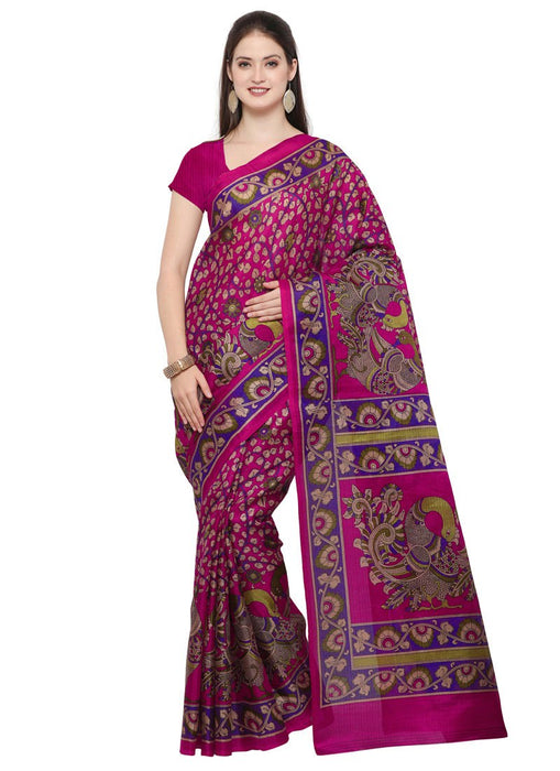 Pink,Multi Color Tussar Silk Saree only in Bigswipe