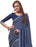 Georgette Digital Saree With Blouse Dark Blue Color Saree only in Bigswipe