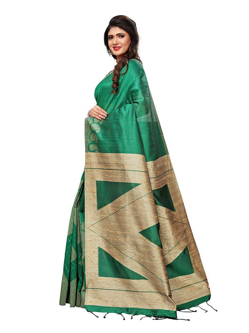 Green Color Tussar Silk (Art Silk) Saree only in Bigswipe