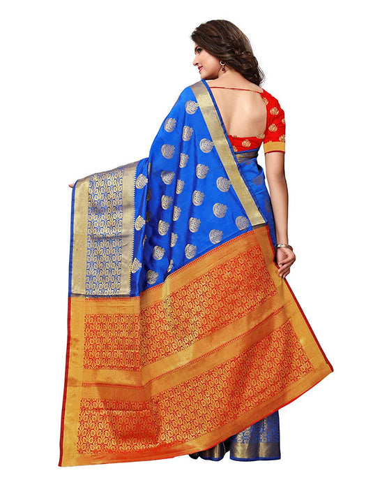 Blue Color Poly Silk Saree only in Bigswipe