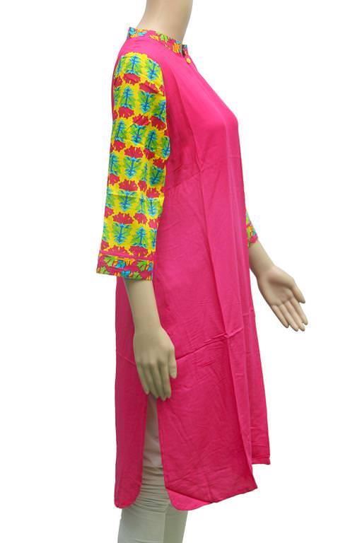 Women’s Solid Yellow Front Buttoned Formal Kurti