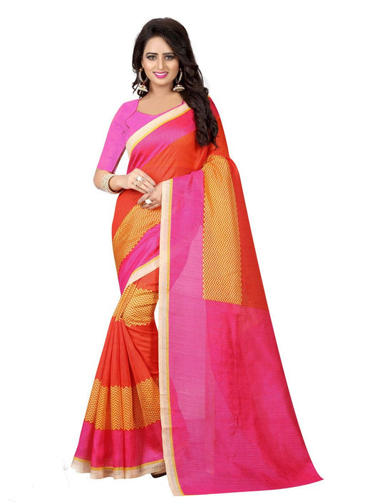 Pink,Multi Color Art Silk Saree only in Bigswipe