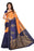 Printed Bhagalpuri Art Silk orange with Navy Blue Color Saree only in Bigswipe