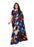 Navy Blue, Multi Color Georgette Printed Work Saree only in Bigswipe