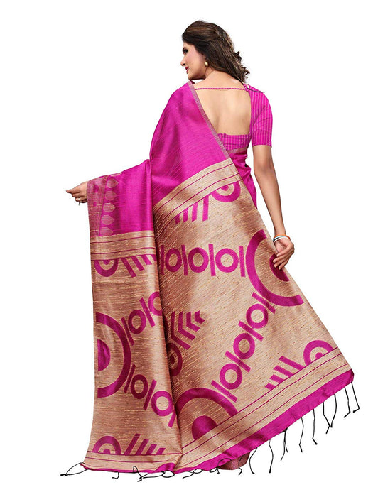 Pink Color Tussar Silk (Art Silk) Saree only in Bigswipe