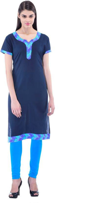 Women’s  Printed Cotton Beige & Pink Straight  Kurta