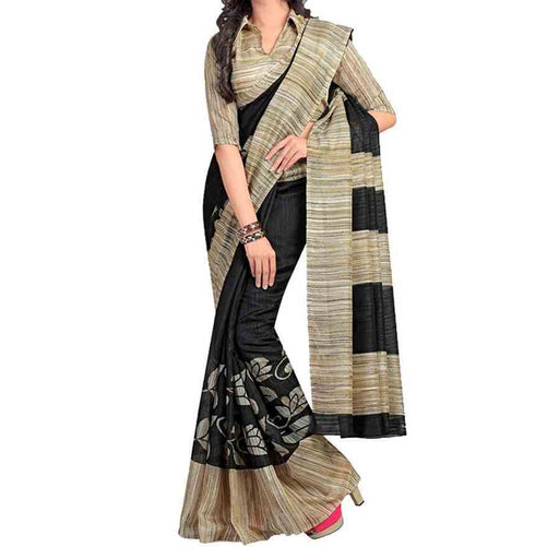 Printed Bhagalpuri Art Silk Saree only in Bigswipe