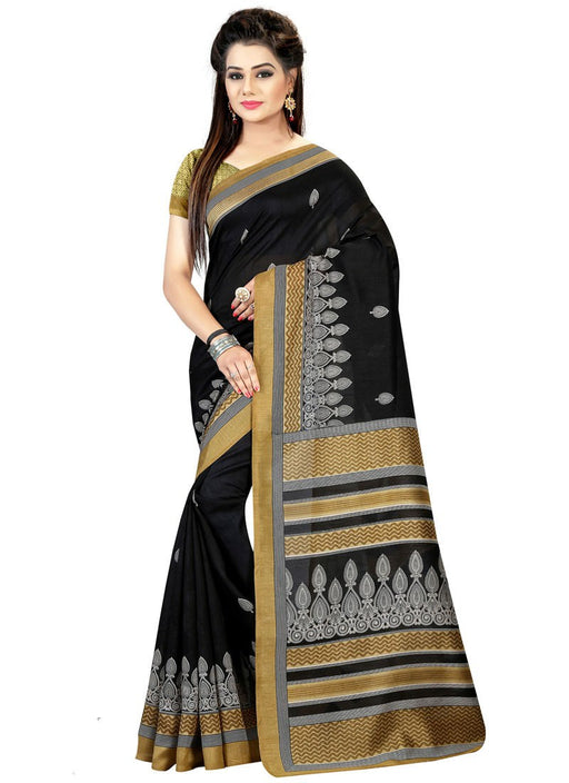 Black,Multi Color Bhagalpuri Silk Saree only in Bigswipe