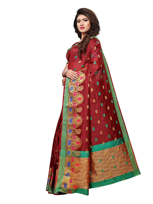 Maroon Color Chanderi Silk Saree only in Bigswipe