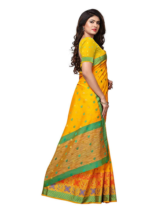 Yellow Color Chanderi Silk Saree