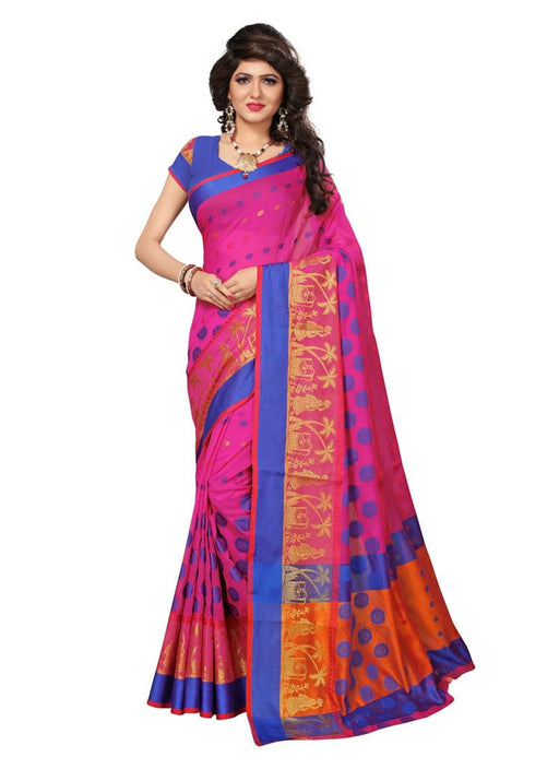 Blue Color  Cotton Silk Saree only in Bigswipe