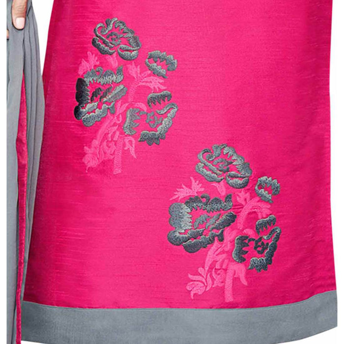 Cotton Silk Fabric Pink Color Dress Material only in Bigswipe