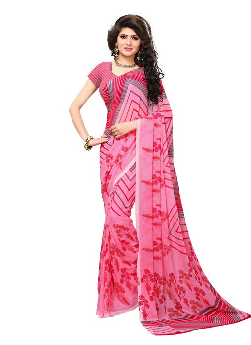 Pink Color  Georgette Saree only in Bigswipe