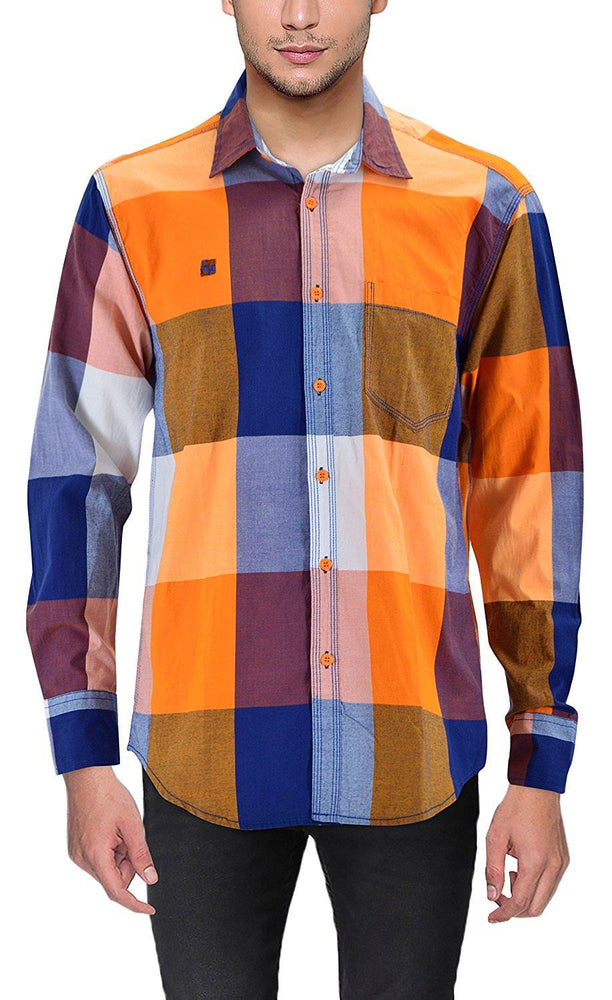 Mens Multi Color Shirt With Big Checks only in Bigswipe