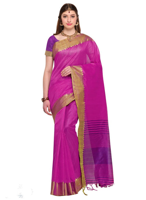 Pink Color Bhagalpuri Saree only in Bigswipe