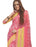 Georgette Digital Saree With Blouse  Pink With Yellow Color Saree only in Bigswipe