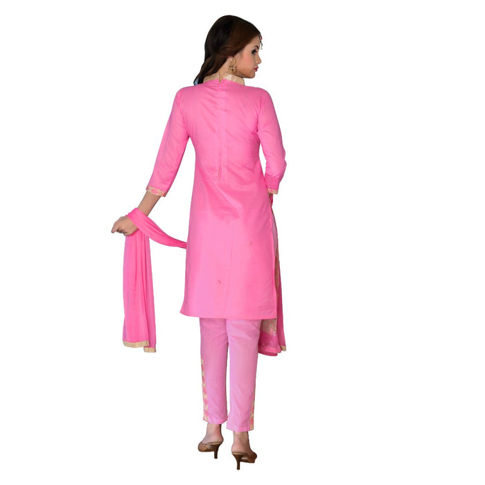 Glaze Cotton Fabric Light Pink Color Dress Material only in Bigswipe