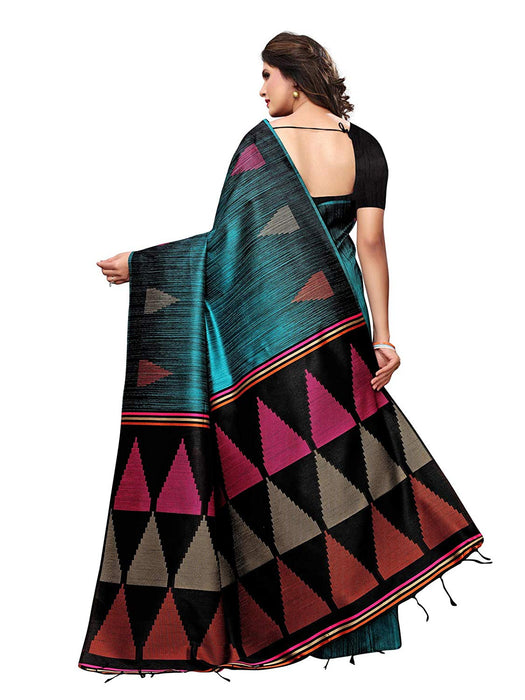 Blue, Black Color Tussar Silk (Art Silk) Saree only in Bigswipe