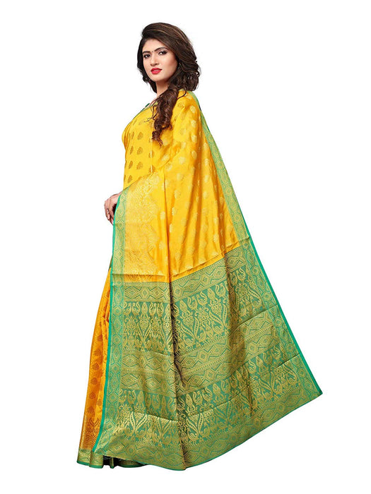 Yellow Color Poly Silk Saree