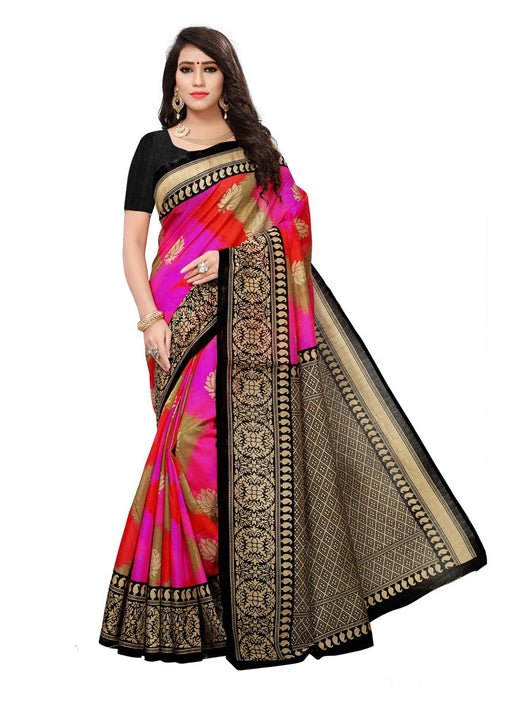 Black, Multi Color  Bhagalpuri Silk Saree only in Bigswipe