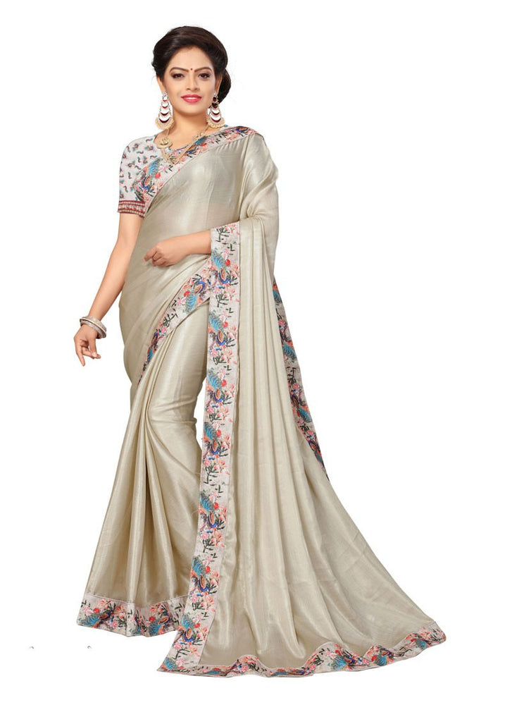 Grey Color Shimmer Saree only in Bigswipe