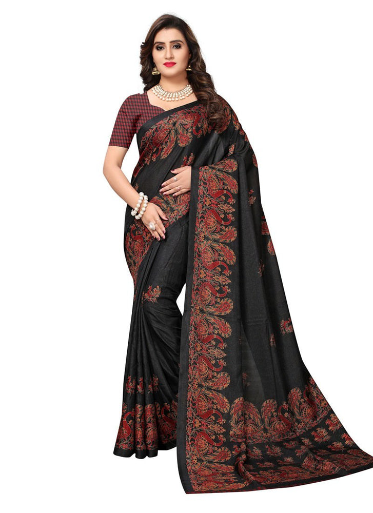 Black, Multi Color  Vichitra Silk (Art Silk) Saree only in Bigswipe