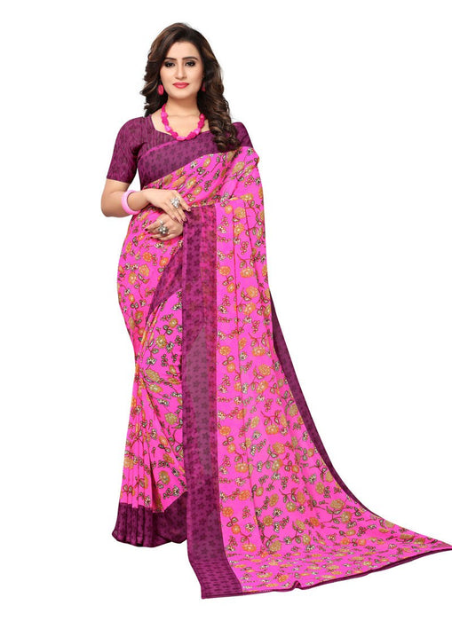 Pink, Multi Color  Georgette Saree only in Bigswipe