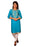 Blue Cotton Straight Zari Embroidery Kurti only in Bigswipe