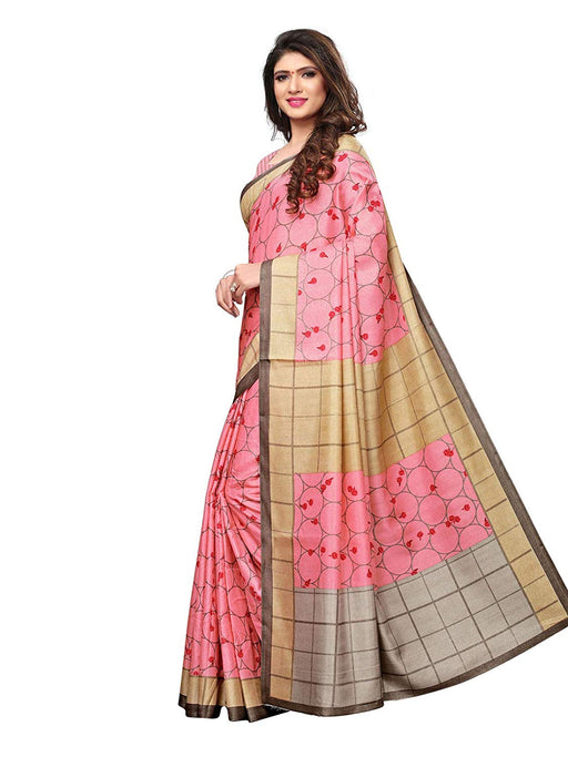 Pink, Beige, Multi Color Vichitra Silk (Art Silk) Saree only in Bigswipe