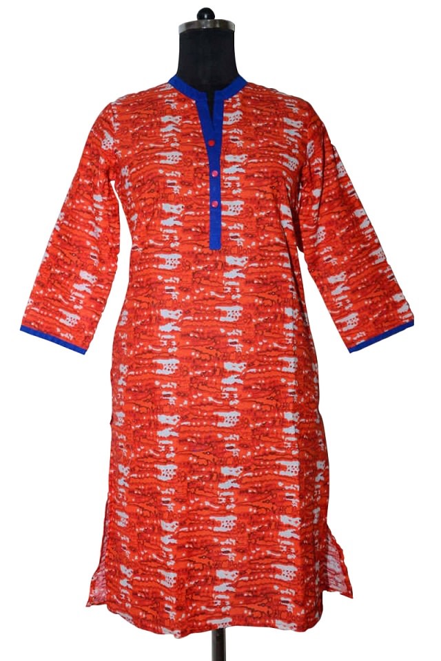 Cotton Round Neck Printed Kurti only in Bigswipe