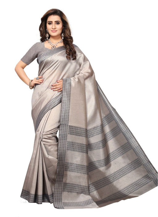 Grey Color  Art Silk Saree only in Bigswipe